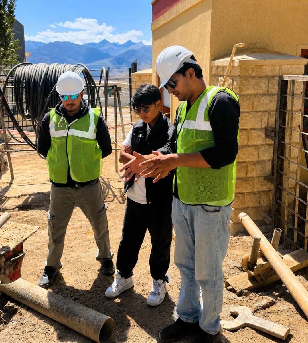 GeoFlux engineering team on site, Ladakh
